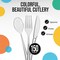 Exquisite Polished Plastic Silverware – 150 Pcs Heavy Duty Cutlery Set – 50 Each of Forks, Knives & Spoons – Disposable Utensil Set for Parties, Events & Catering – Flatware Set by Party Solids